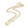 Butterfly Charm Double Layer Necklace with Clear Glass NJEW-G036-11G-3