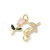 Brass Enamel Charms KK-Q039-10B-G-2