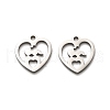 Non-Tarnish Valentine's Day 316 Surgical Stainless Steel Charms STAS-H190-15P-01-1