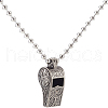 CREATCABIN 1pc Alloy Whistle Pendant Necklaces NJEW-CN0001-07-1