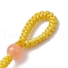 Baking Painted Imitation Jade Glass Woven Clover Pendant Decorations HJEW-JM03148-01-5