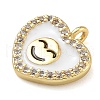 Rack Plating Brass Micro Pave Clear Cubic Zirconia with Enamel Charms KK-G515-12B-3