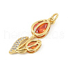 Brass Micro Pave Cubic Zirconia Pendants KK-P300-09B-G-2