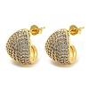 Brass Micro Pave Cubic Zirconia Stud Earrings EJEW-C066-11G-1