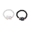 Natural Gemstone Beaded Finger Rings RJEW-TA00190-2
