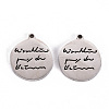 201 Stainless Steel Quotation Charm STAS-Q238-008-1