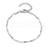 304 Stainless Steel Rectangle Link Chain Bracelets for Women Men BJEW-JB10272-01-1