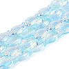 Transparency Electroplate Glass Beads Strands GLAA-T023-40A-03-1