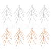 CHGCRAFT 8Pcs 2 Colors Brass Branch Pendants KK-CA0002-77-1