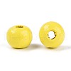 Spray Painted Round Natural Schima Wood Beads WOOD-A018-6mm-04-2