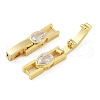 Rack Plating Brass Micro Pave Cubic Zirconia Watch Band Clasps KK-A234-016G-03-2