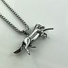 Stylish Stainless Steel Running Horse Pendant Necklaces for Men FH9304-4