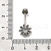 304 Stainless Steel Clear Cubic Zirconia Curved Barbell Belly Button Rings AJEW-D306-03P-01-4