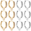 Beebeecraft 6 Pairs 2 Colors Brass Micro Pave Clear Cubic Zirconia Hoop Earring Finding KK-BBC0014-52-1