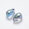 Transparent Spray Painted Glass Charms X-GLAA-R211-03-D02-2
