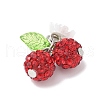 Handmade Polymer Clay Rhinestone Cherry Pendants PALLOY-JF03868-03-4