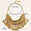 Tibetan Style Zinc Alloy Coin Tassel Chunky Bib Necklaces for Women FS-WG2495A-02-3