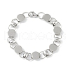 Non-Tarnish 201 Stainless Steel Flat Round Link Chain Bracelets for Women Men BJEW-I316-08C-1