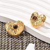 304 Stainless Steel Tiger Eye Stud Earrings EJEW-V016-03G-3