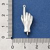 Brass Micro Pave Clear Cubic Zirconia Palm Connector Charms KK-C072-13S-2