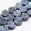 Electroplated Natural & Dyed Druzy Agate Bead Strands G-N0169-004N-01-1