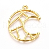 Zinc Alloy Open Back Bezel Pendants PALLOY-D199-06G-1