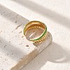 304 Stainless Steel Enamel Double Layer Open Cuff Rings for Women STAS-Z112-07G-3