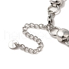 304 Stainless Steel Flat Round Link Chain Bracelet BJEW-Q776-02C-01-4