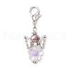 6Pcs Flower Angel Glass & Acrylic Pendant Decorations HJEW-MZ00235-4