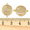 Rack Plating Brass Pave Cubic Zirconia Wheel Connector Charms KK-Z063-29G-01-3