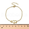 201 Stainless Steel Elephant Link Bracelets BJEW-B128-02G-5