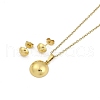 Vacuum Plating 304 & 201 Stainless Steel Jewelry Sets SJEW-F146-03G-03-1