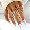 10Pcs Alloy with Crystal Rhinestone Finger Rings WG3531F-16-1