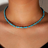 Bohemian Style Dyed Natural Imperial Jasper Heishi Beaded Necklaces for Elegant Collarbone SJ3294-2