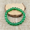 Glass Imitation Natural Agate Round Beaded Stretch Beaded Bracelets WG8D788-12-1