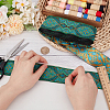 National Style Polyester Jacquard Flower Ribbon for Garment Accessories OCOR-WH0097-39C-3
