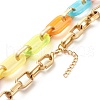 Two Tone Acrylic Cable Chain Necklace for Teen Girl Women NJEW-JN03758-4