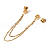 304 Stainless Steel Pave Cubic Zirconia Round Hanging Chain Brooch JEWB-S021-02G-03-3