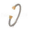 304 Stainless Steel Cuff Bangles BJEW-M136-01C-PG-4