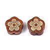 Natural Sandalwood Mala and Brass Finding Beads WOOD-T032-33F-1