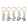 Snowflake & Panda Alloy Enamel Pendant Keychains KEYC-JKC00630-1