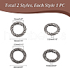 Unicraftale 2Pcs 2 Styles Tibetan Style 316 Surgical Stainless Steel Spring Gate Rings STAS-UN0049-10-3