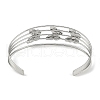 Non-Tarnish 304 Stainless Steel Hollow Open Cuff Bangles BJEW-Q348-03P-10-3