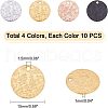 Unicraftale 40Pcs 4 Colors Ion Plating(IP) Stainless Steel Pendants STAS-UN0026-98-5