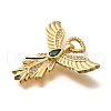 Brass Micro Pave Cubic Zirconia with Glass Pendants KK-U055-10G-02-2