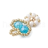 Seed Beads Beaded Charms PALLOY-MZ00312-02-4