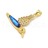 Rack Plating Brass Micro Pave Clear Cubic Zirconia Pendants KK-K341-55G-2