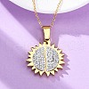 304 Stainless Steel Polymer Clay Rhinestones Sun Openable Pendant Necklaces for Women NJEW-Z065-10G-01-3