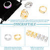 Unicraftale 6Pcs 2 Colors Brass Wave Open Cuff Ring for Women RJEW-UN0002-32-5