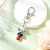 Mushroom Angel Glass Pearl & Lampwork Pendant Decorations HJEW-MZ00233-01-2